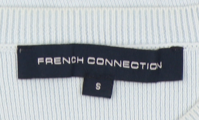 French Connection Women’s Blue Cotton Pullover Jumper S