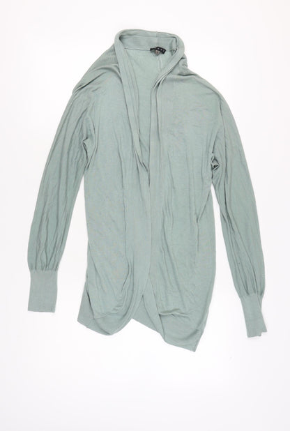 Coast Women's Green Open Front Cardigan Size 12 Modal Silk