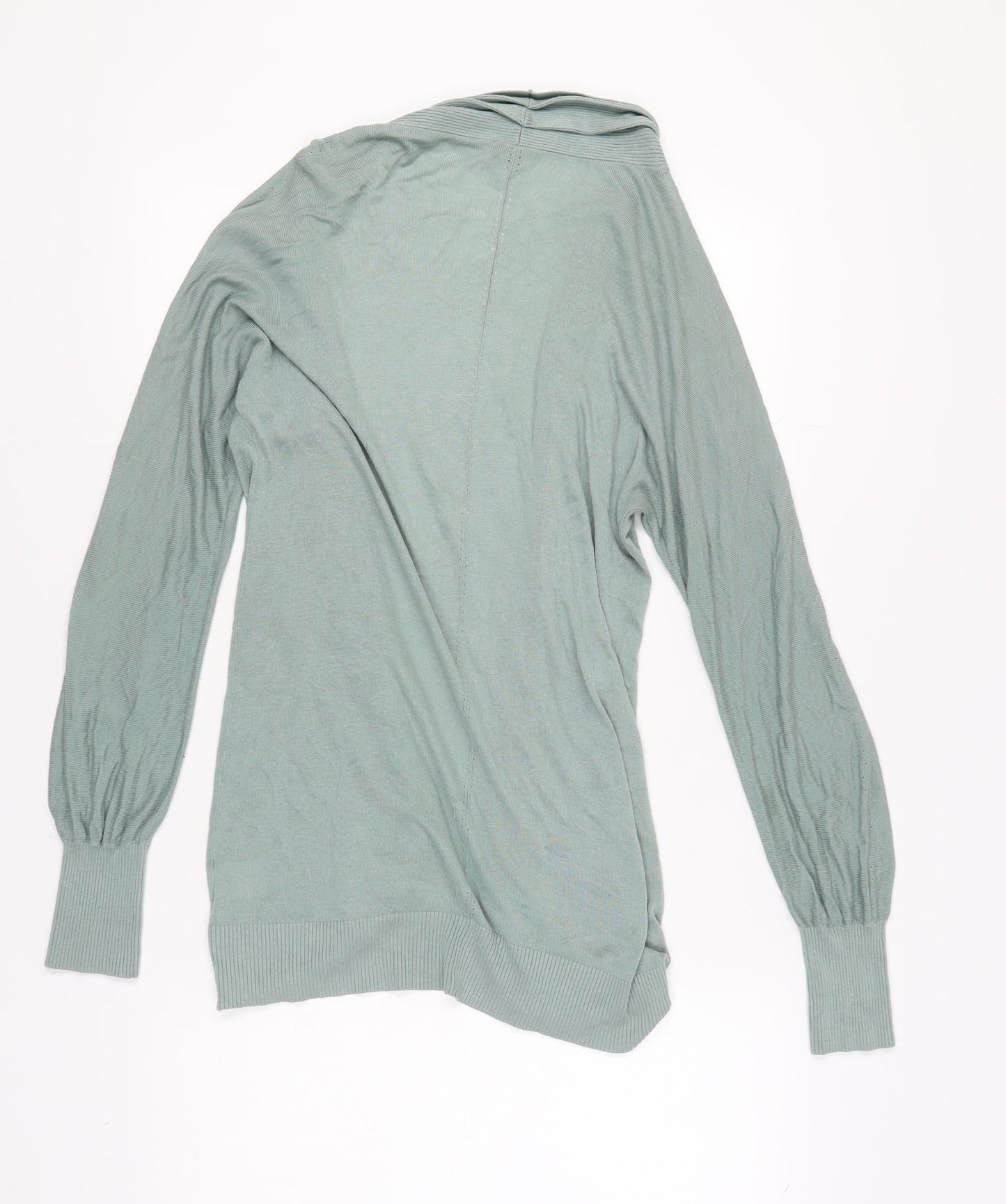 Coast Women's Green Open Front Cardigan Size 12 Modal Silk
