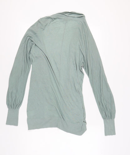 Coast Women's Green Open Front Cardigan Size 12 Modal Silk