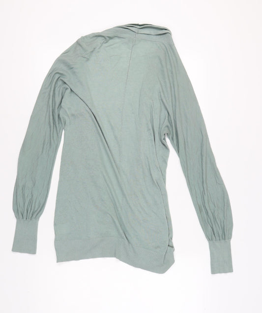 Coast Women's Green Open Front Cardigan Size 12 Modal Silk