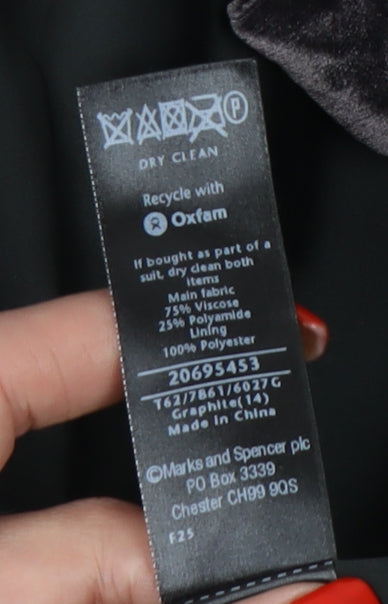 Marks and Spencer Women's Black Velvet Blazer Size 14