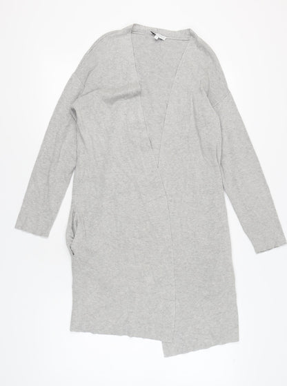 Womens UK Size S Warehouse Grey Cardigan Jumper