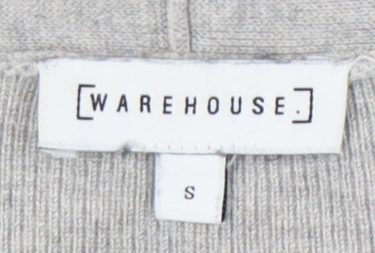 Womens UK Size S Warehouse Grey Cardigan Jumper
