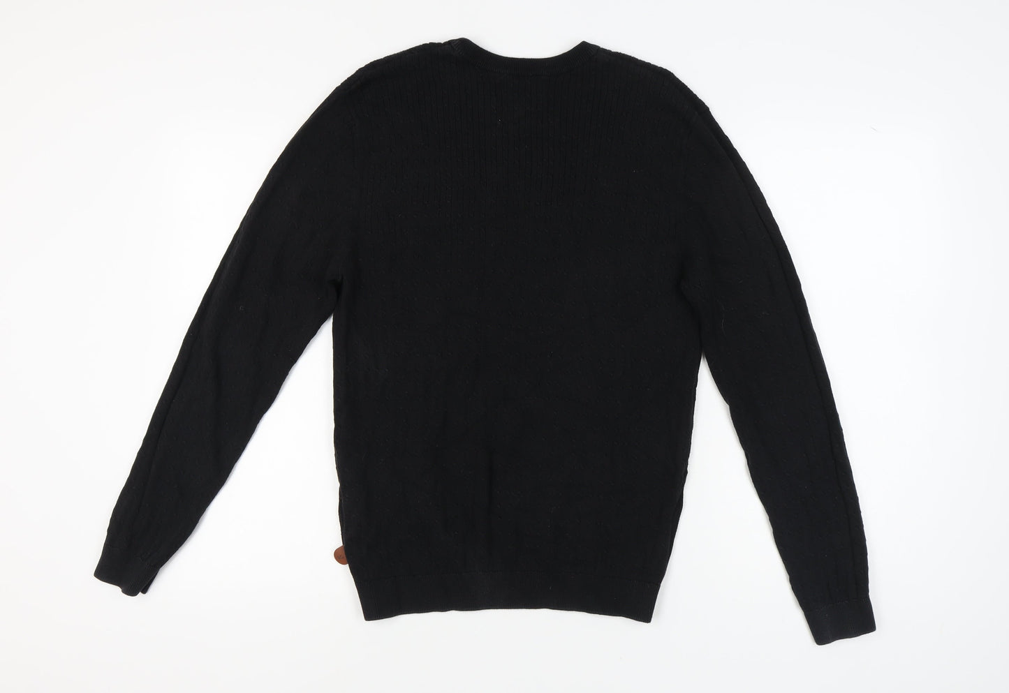 Racing Green Men's Black Cotton Pullover Jumper Size L