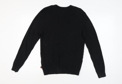 Racing Green Men's Black Cotton Pullover Jumper Size L