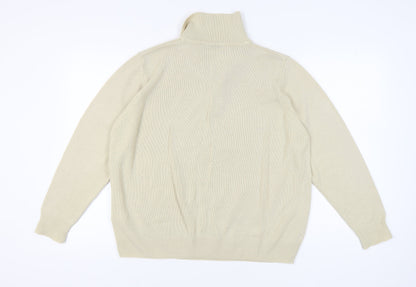 Damart Women's Beige Collared Full Zip Jumper, Size M