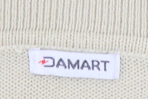 Damart Women's Beige Collared Full Zip Jumper, Size M