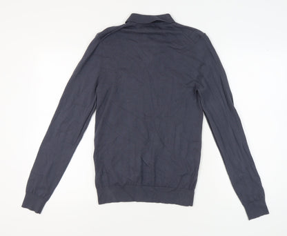 Marks and Spencer Men's Blue Long Sleeve Polo S