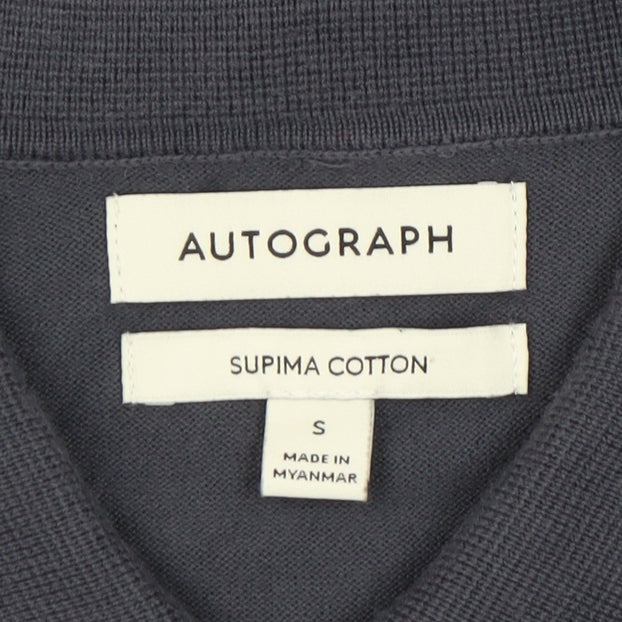 Marks and Spencer Men's Blue Long Sleeve Polo S