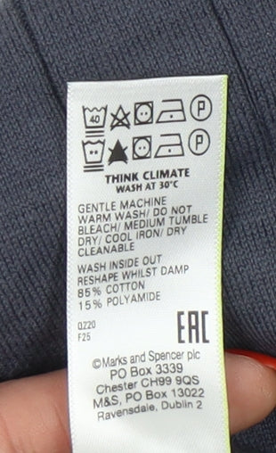 Marks and Spencer Men's Blue Long Sleeve Polo S