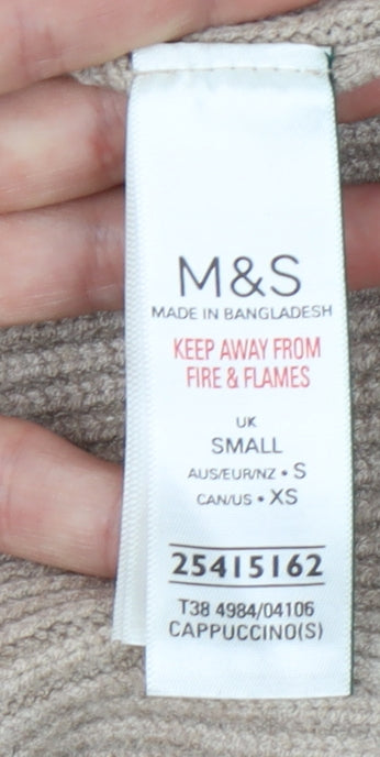 Womens UK Size S Marks and Spencer Beige Pullover Jumper