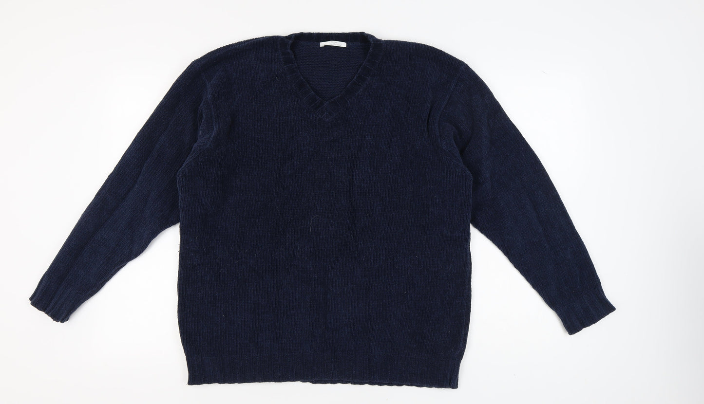 Marks and Spencer Men’s Blue V-Neck Pullover L