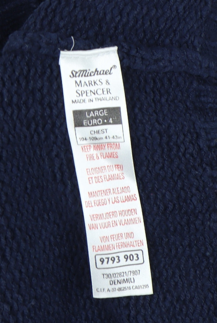 Marks and Spencer Men’s Blue V-Neck Pullover L