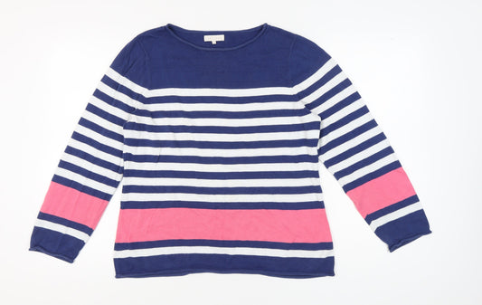 Lakeland Unisex Striped Cotton Pullover Jumper Size 16