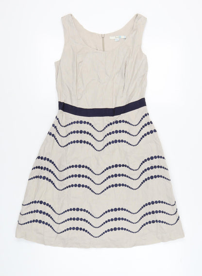 Boden Women's Beige Fit & Flare Dress Size 10