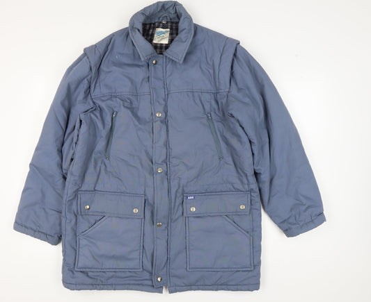 Arco Men's Blue Puffer Jacket L - Casual Winter Essential