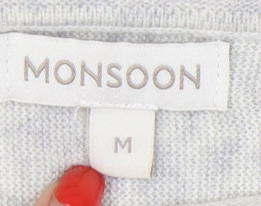 Womens UK Size M Monsoon Grey Pullover Jumper