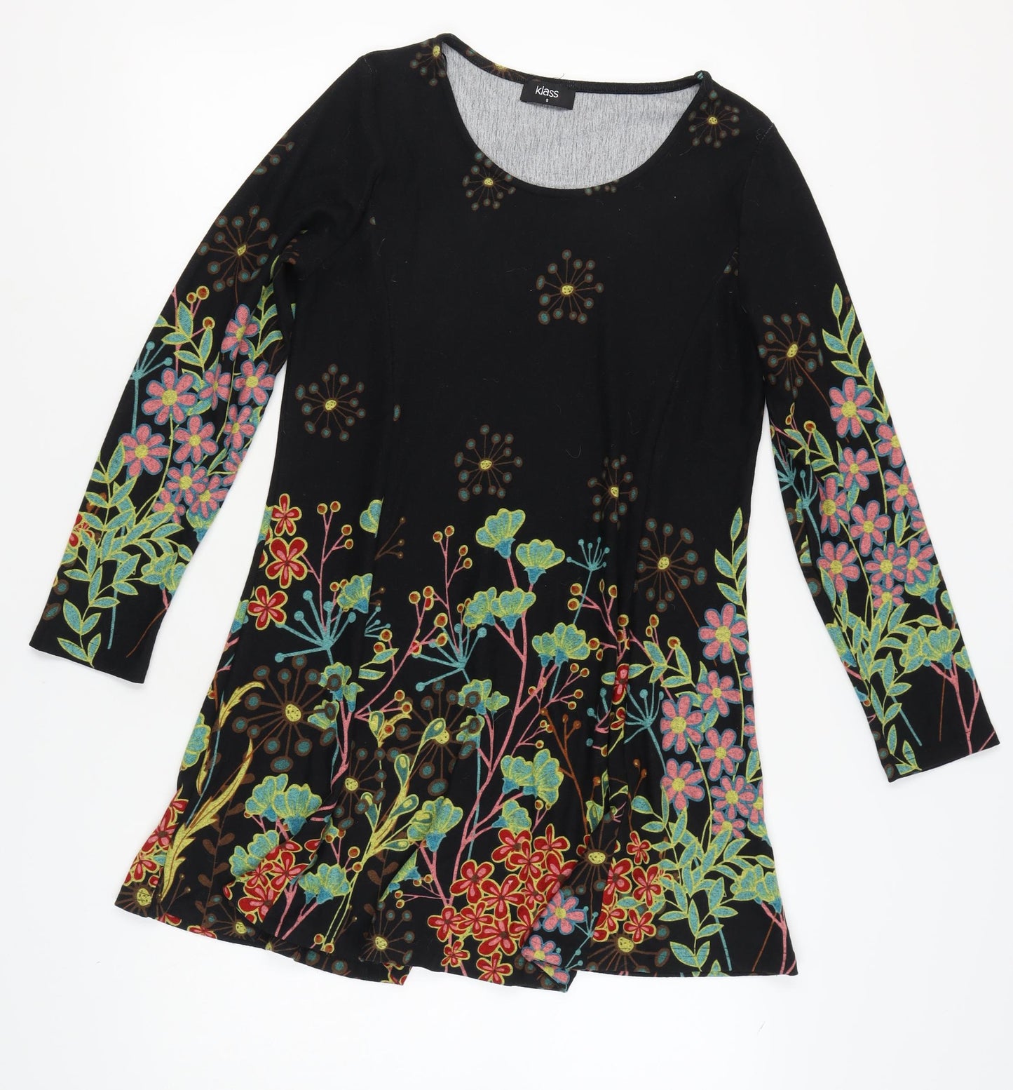 Klass Women's Black Floral Long Sleeve Dress