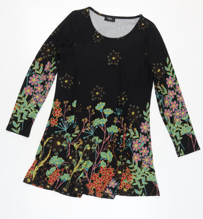 Klass Women's Black Floral Long Sleeve Dress