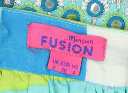 Monsoon Fusion Women's Multicoloured Strappy Dress Size 8