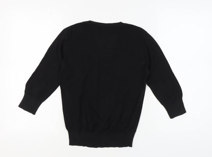 Womens UK Size S United Colors of Benetton Black Pullover Jumper