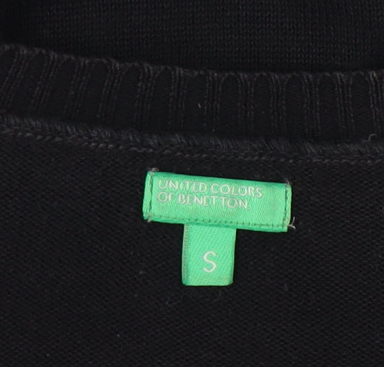 Womens UK Size S United Colors of Benetton Black Pullover Jumper