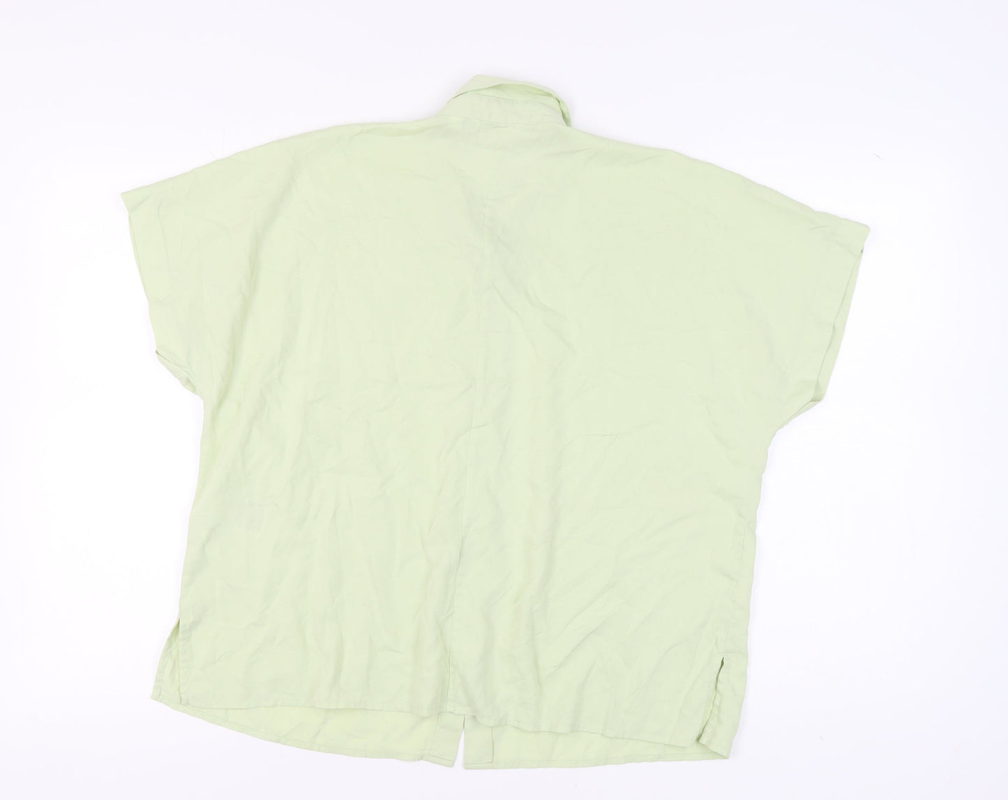 Womens UK Size M Uniqlo Green Basic Button-Up