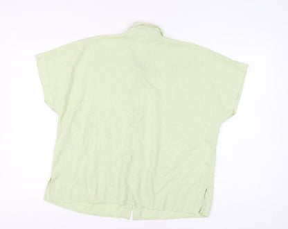 Womens UK Size M Uniqlo Green Basic Button-Up