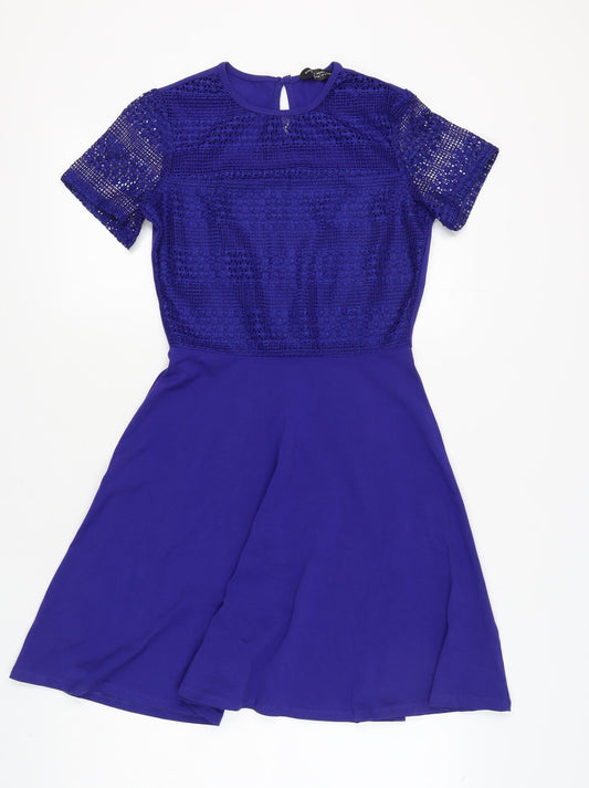 Dorothy Perkins Women's Blue Fit & Flare Dress Size 10