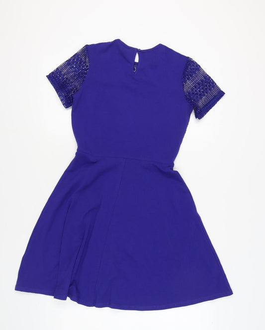 Dorothy Perkins Women's Blue Fit & Flare Dress Size 10