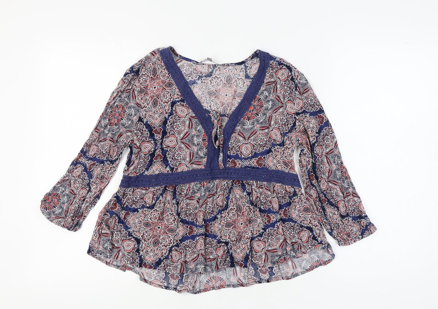 Womens UK Size 12 Principles Multicoloured Tunic Blouse