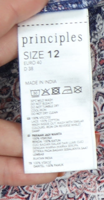 Womens UK Size 12 Principles Multicoloured Tunic Blouse