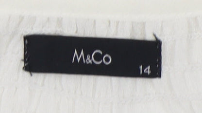 M&Co Women's Ivory Lace Accent Top Size 14