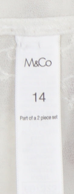 M&Co Women's Ivory Lace Accent Top Size 14