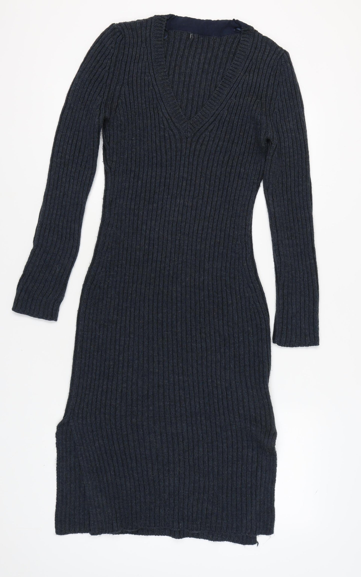 Next Women's Black Midi Sheath Knit Dress Size M