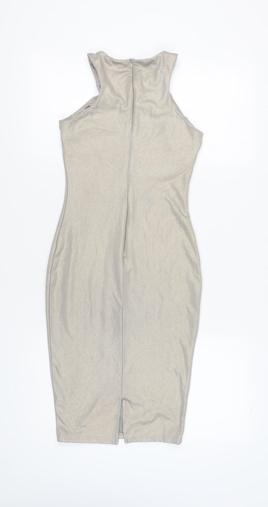 AX Paris Women's Silver Bodycon Dress Size 8