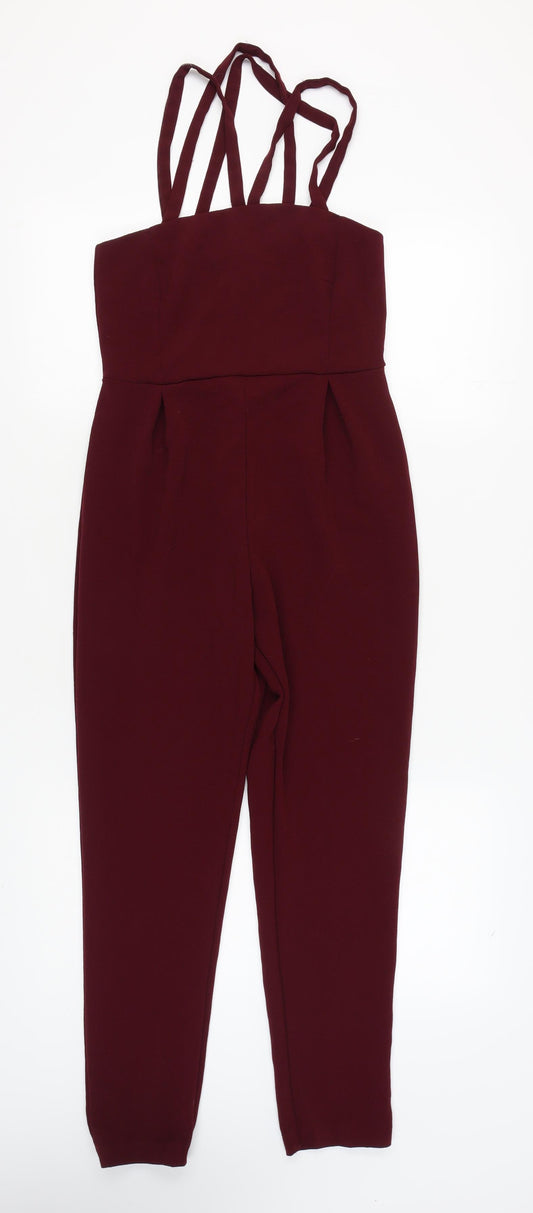 New Look Women's Red Sleeveless Jumpsuit Size 8