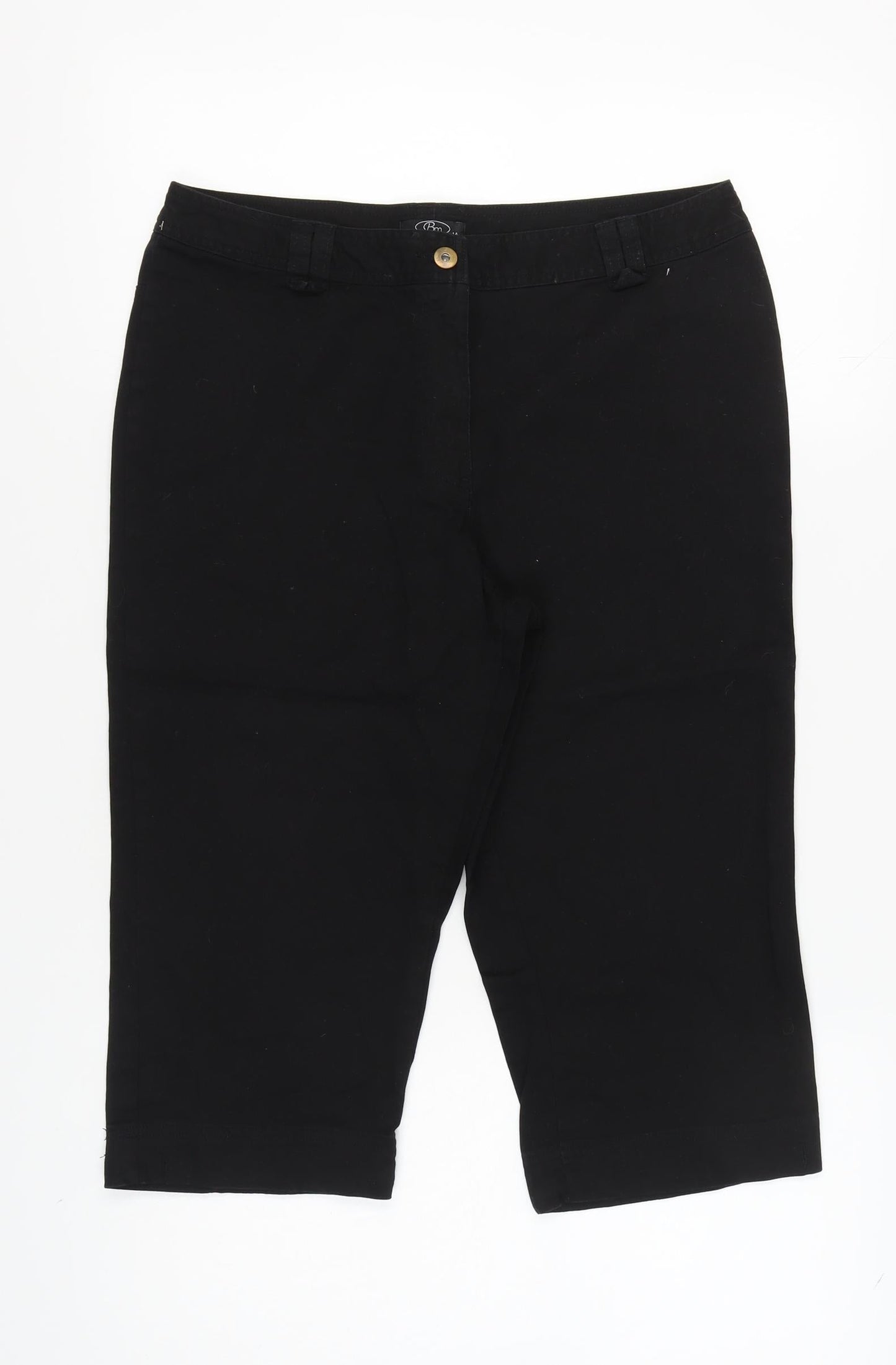 Womens UK Size 14 BM  Cropped Black Trousers