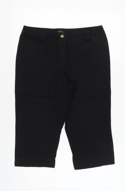 Womens UK Size 14 BM  Cropped Black Trousers