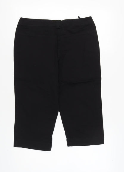 Womens UK Size 14 BM  Cropped Black Trousers