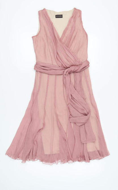 Principles Women's Pink Wrap Dress Size 10