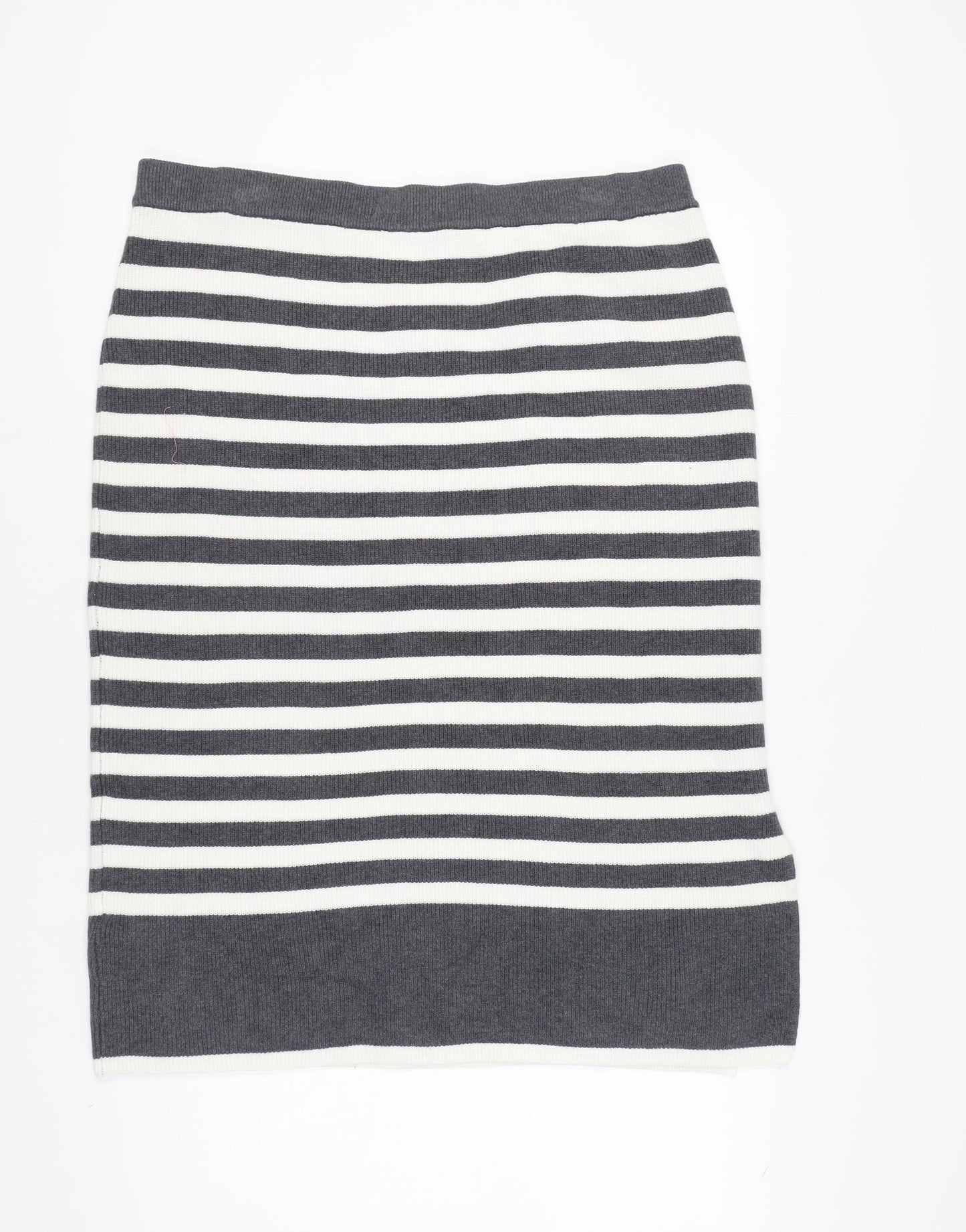 Marks and Spencer Women's Grey Striped Pencil Skirt XL