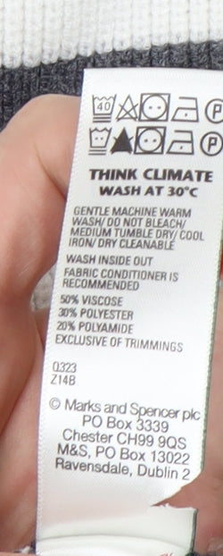 Marks and Spencer Women's Grey Striped Pencil Skirt XL