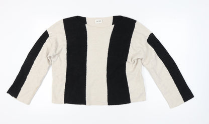 Hush Women's Black Striped Pullover Jumper M