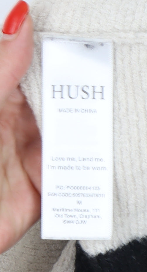 Hush Women's Black Striped Pullover Jumper M