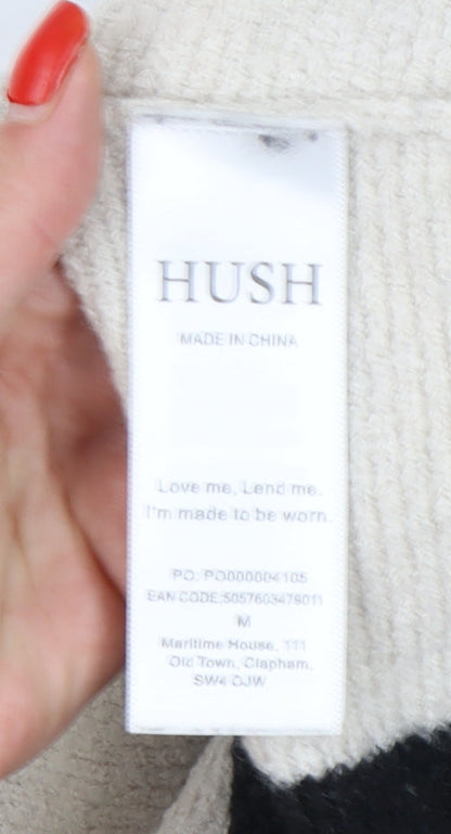 Hush Women's Black Striped Pullover Jumper M