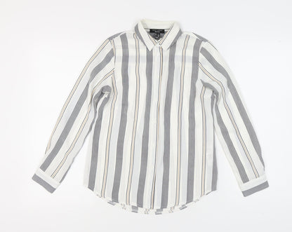 New Look Women's Petite Striped Button-Up Shirt
