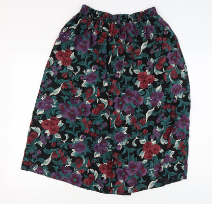 C&A Women's Floral A-Line Midi Skirt, Size 12