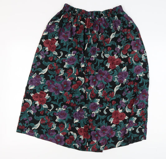 C&A Women's Floral A-Line Midi Skirt, Size 12